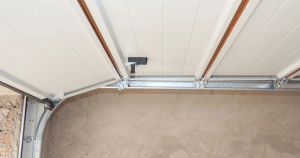 Garage door mechanism overhead.