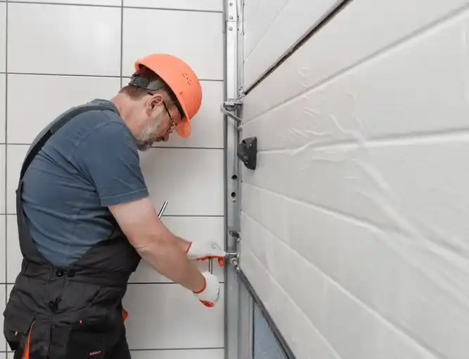 expert repairing garage door