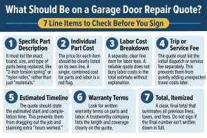 What Should Be on a Garage Door Repair Quote? 7 Line Items to Check Before You Sign